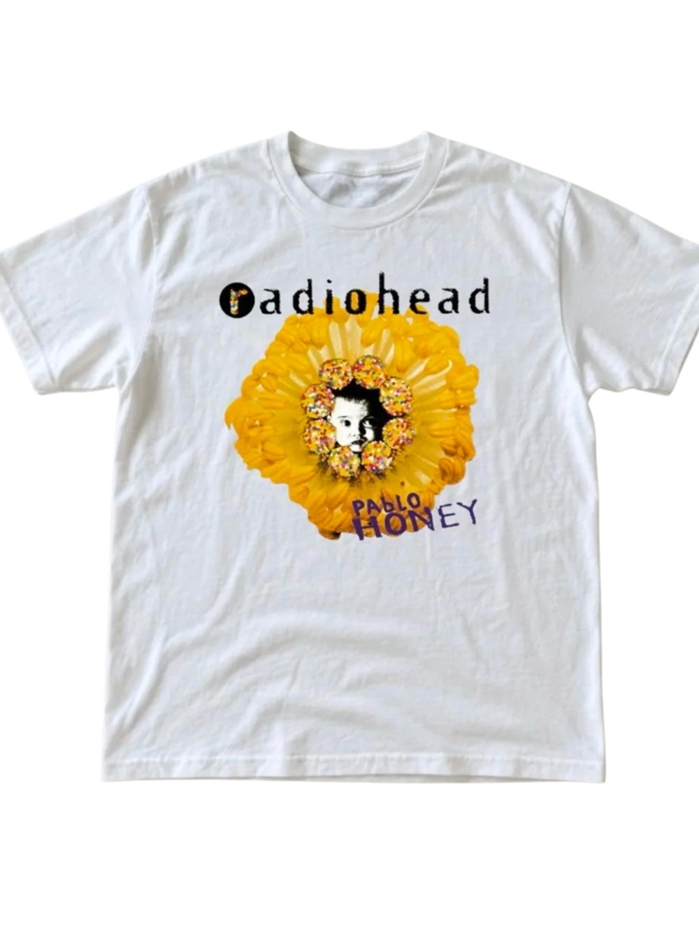 Radiohead Pablo Honey Alt Rock Band Merch White Graphic Tee